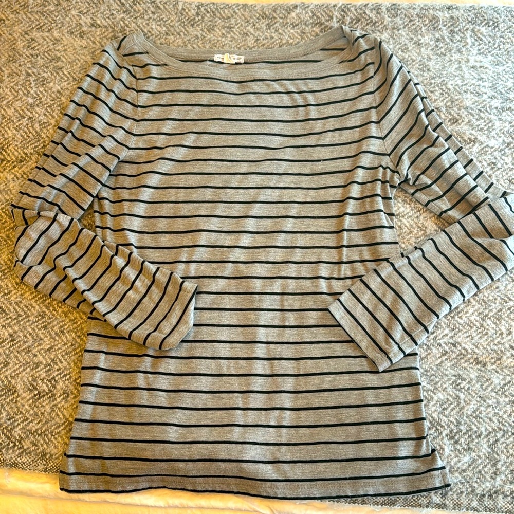 Melrose Market grey and black striped nautical shirt M